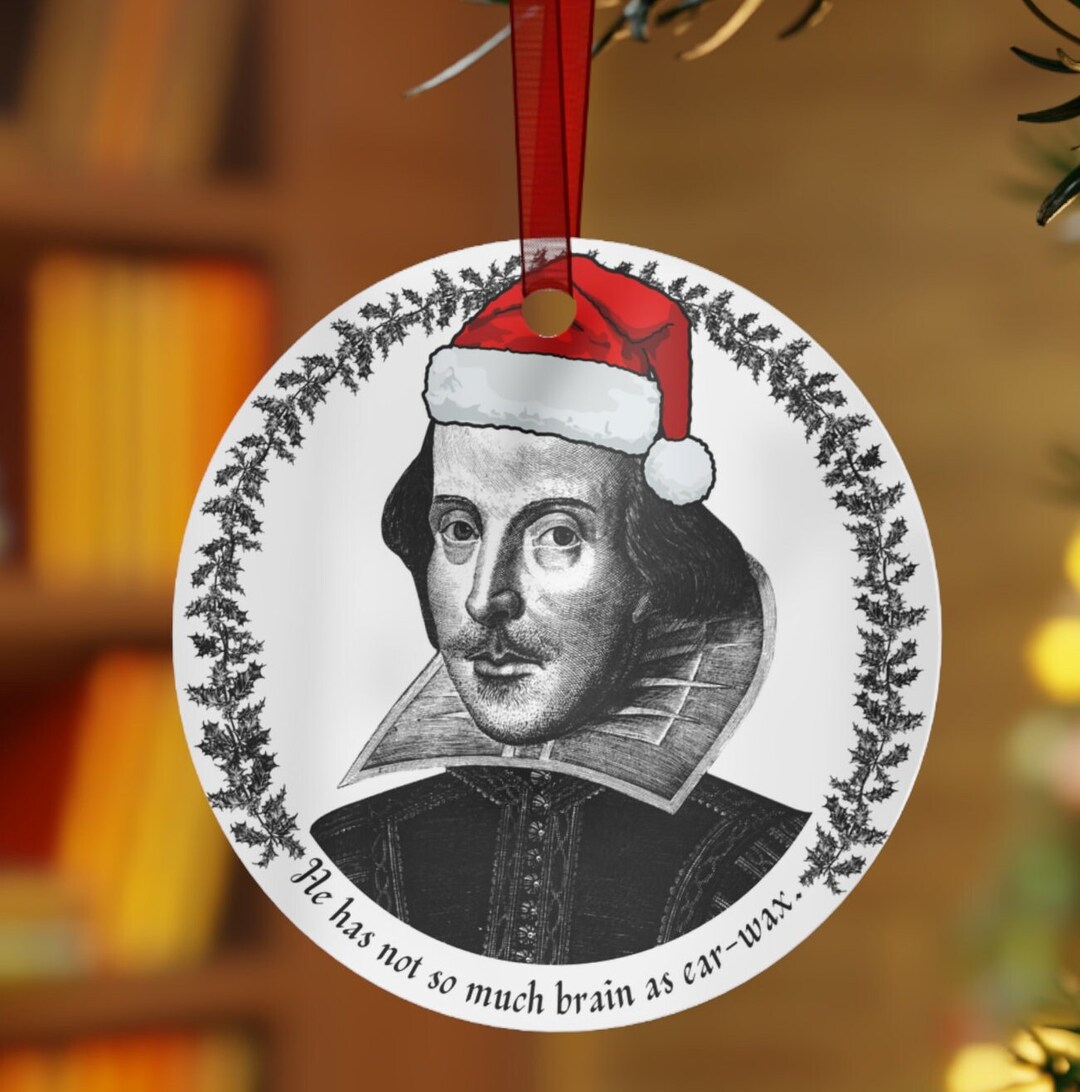 Shakespeare Insult Christmas Tree Ornaments, Humorous Literature Gift