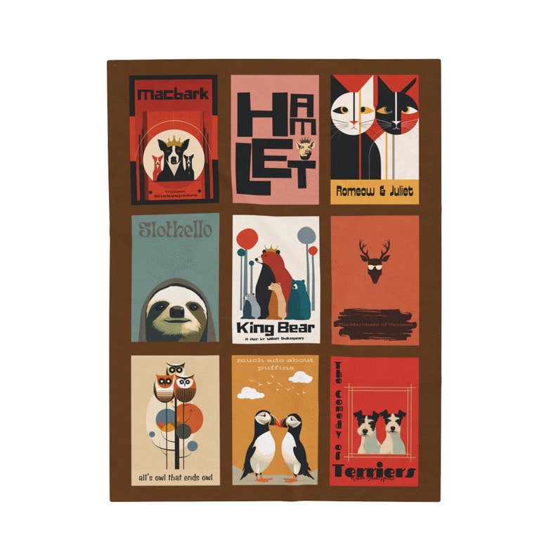 Funny Shakespeare Wildlife Blanket: Literary Theater Gift image 10