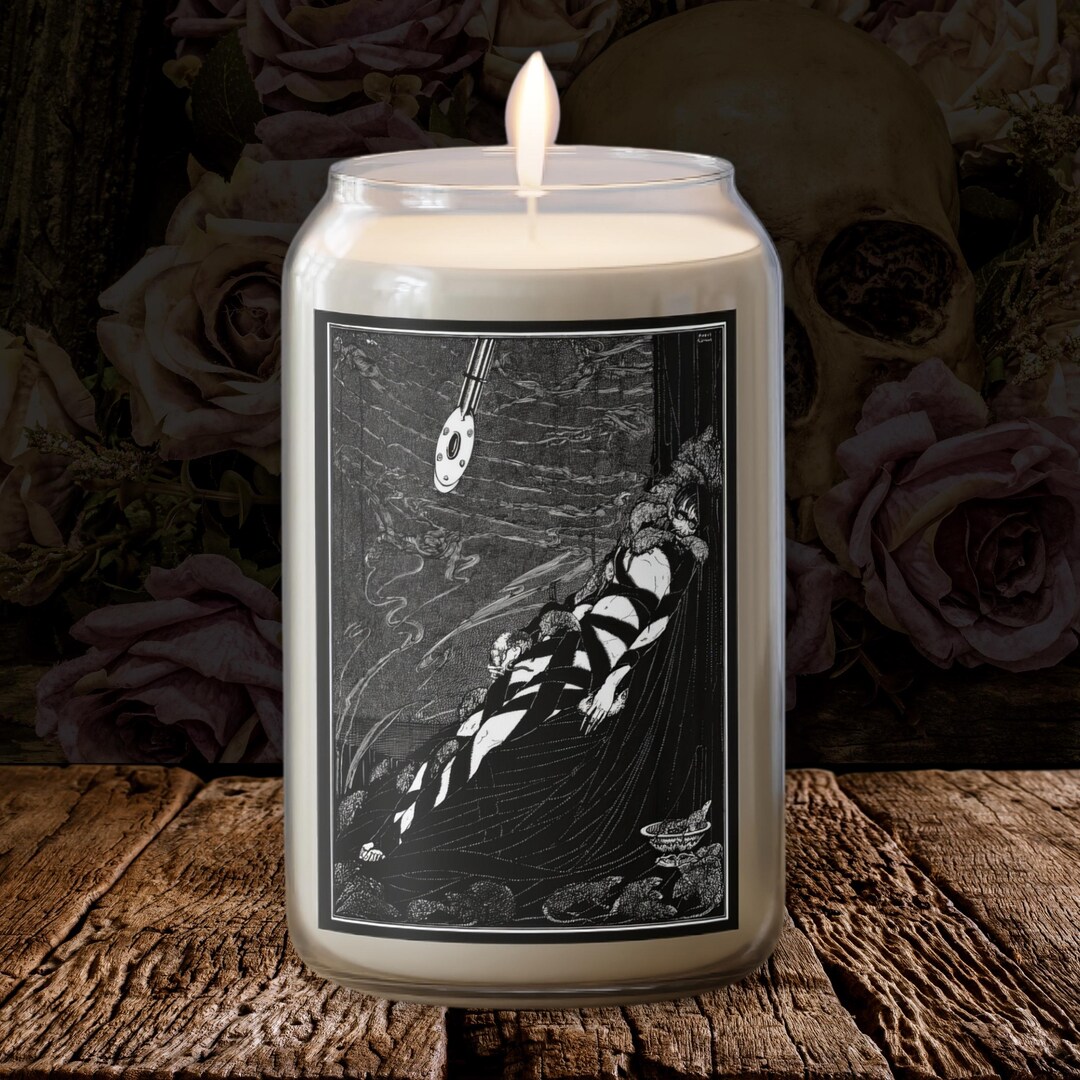 Edgar Allan Poe Candle: Gothic Horror Decor With Harry Clarke Art - Etsy