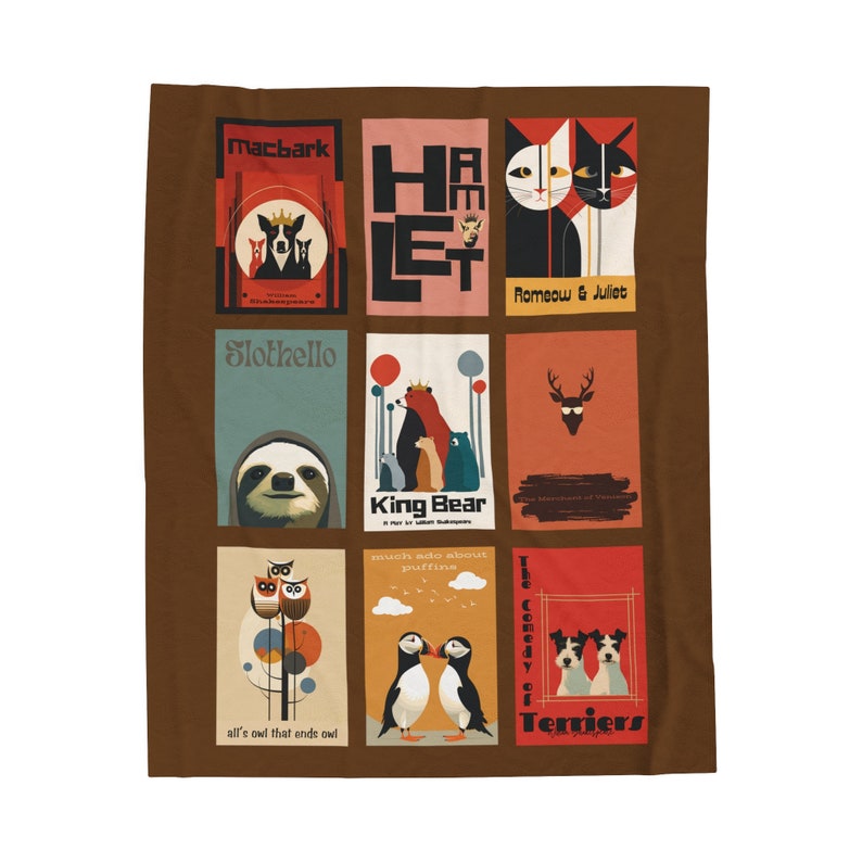 Funny Shakespeare Wildlife Blanket: Literary Theater Gift image 7