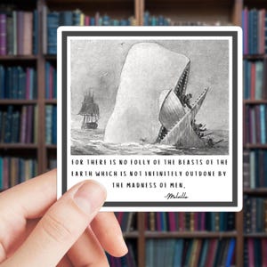 モビー・ディックのステッカー：メルヴィルの名言、文学ギフト