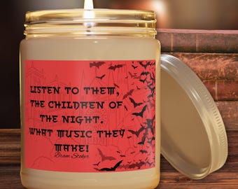 Dracula Quote Soy Candle, Gothic Halloween Decor, Spooky Victorian Gift