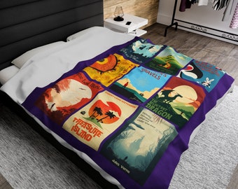 Kid's Classic Adventure Fantasy Book Velveteen Plush Blanket