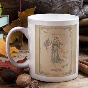 Shakespeare&#39;s Garden Mug Christmas Gift for Gardener Literary Garden Lover Shakespeare Quote Mug Rosemary Wildflowers Book Lover Literature