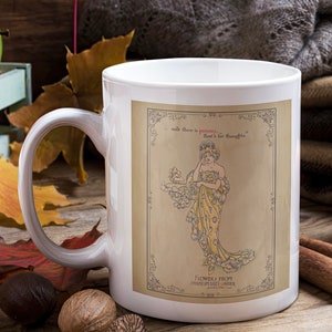 Shakespeare&#39;s Garden Mug Christmas Gift for Gardener Literary Garden Lover Shakespeare Quote Mug Pansies Wildflowers Book Lover Literature