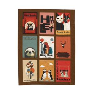 Funny Shakespeare Wildlife Blanket: Literary Theater Gift image 5