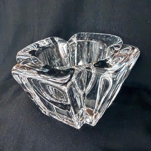 Vintage Orrefors Corona Crystal Votive Holder - Signed Lars Hellsten - 3.75"