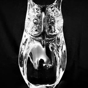Pristine 8" Daum France Crystal Owl - Signed Grand Hibou - Rare Executive Gift