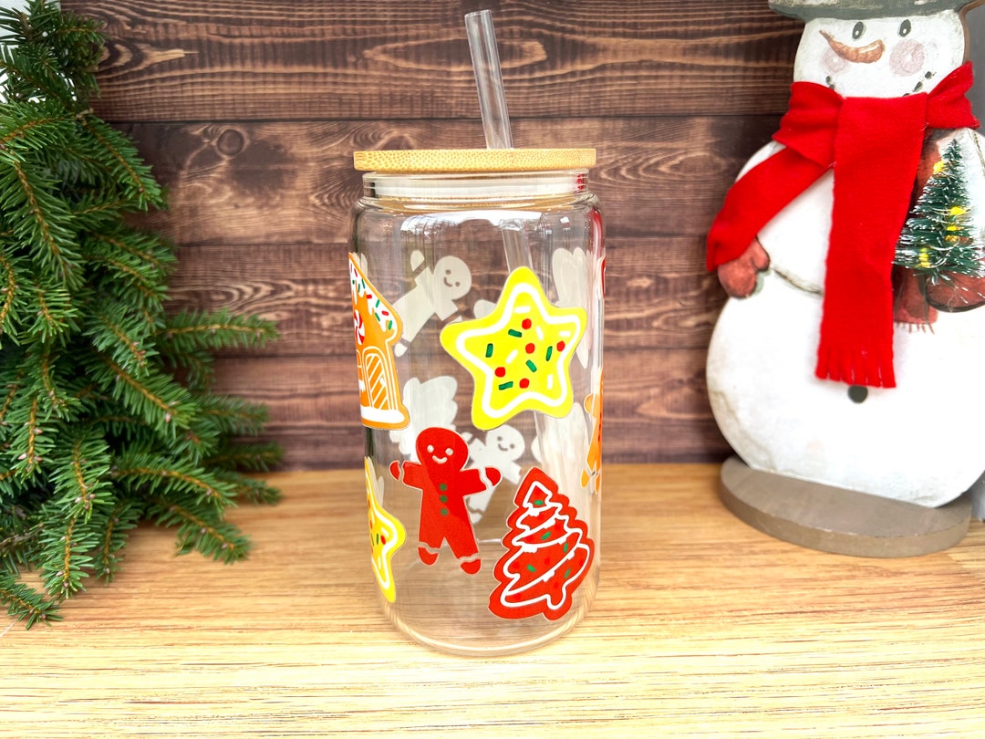 16oz Gingerbread House Glass Can Etsy