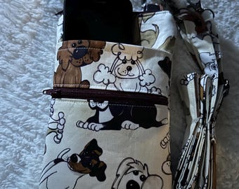 Dog Print Crossbody  Bag