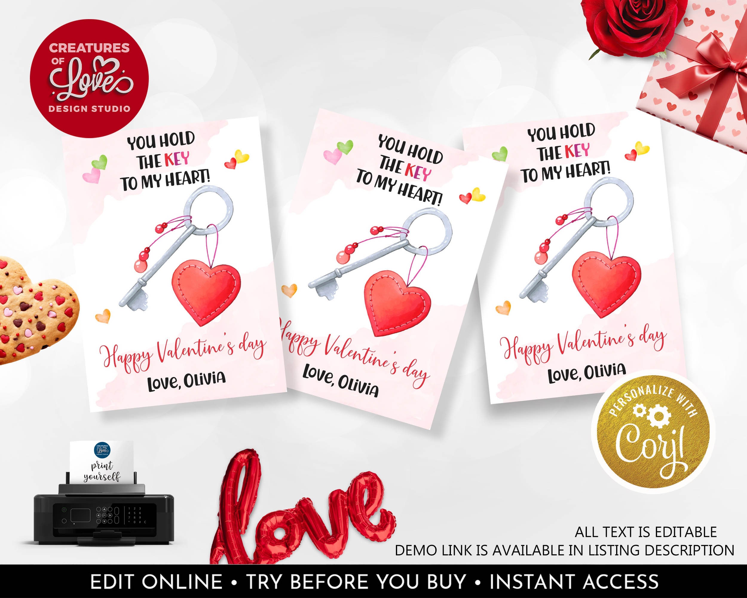 Key to My Heart Card - Etsy
