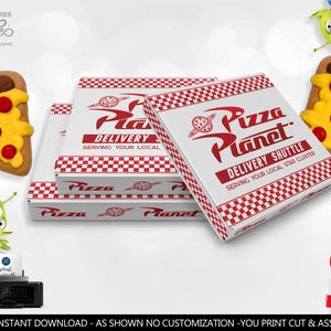 Toy Story Pizza Planet Cookie Box Label Pizza Planet Mini Pizza Box Favor Label Toy Story Birthday Party Decor Digital Download Printable TS