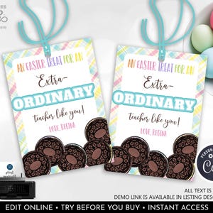Editable Easter Favor Tags Chocolate Cookie Extraordinary Easter Label Personalized Easter Tag Printable Digital Download Template Corjl EST