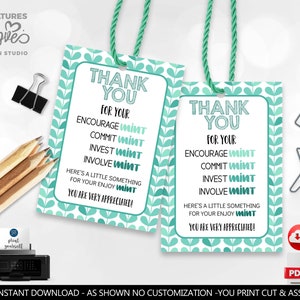 Teacher Appreciation Gift Tags Mint Tag Mint Gum Employee Staff Boss Student School PTA Volunteer Nurse Mint Candy Printable Favor Tag SA