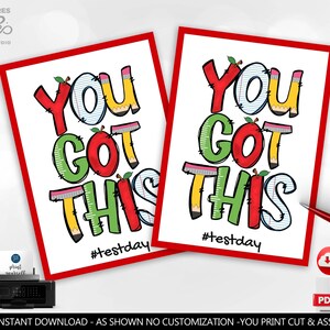 Testing Day Tag School Test Day Favor Tag You Got This Treat Tag Good Luck Test Day Finals School Test Taking Competition PTO Printable GLT