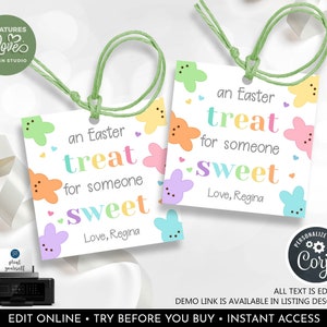 Easter Treat for Someone Sweet Easter Gift Tag Editable Easter Basket Tag Personalized Spring Tag Printable Digital Download Template EST