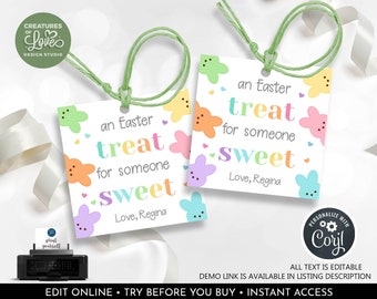 Easter Treat for Someone Sweet Easter Gift Tag Editable Easter Basket Tag Personalized Spring Tag Printable Digital Download Template EST