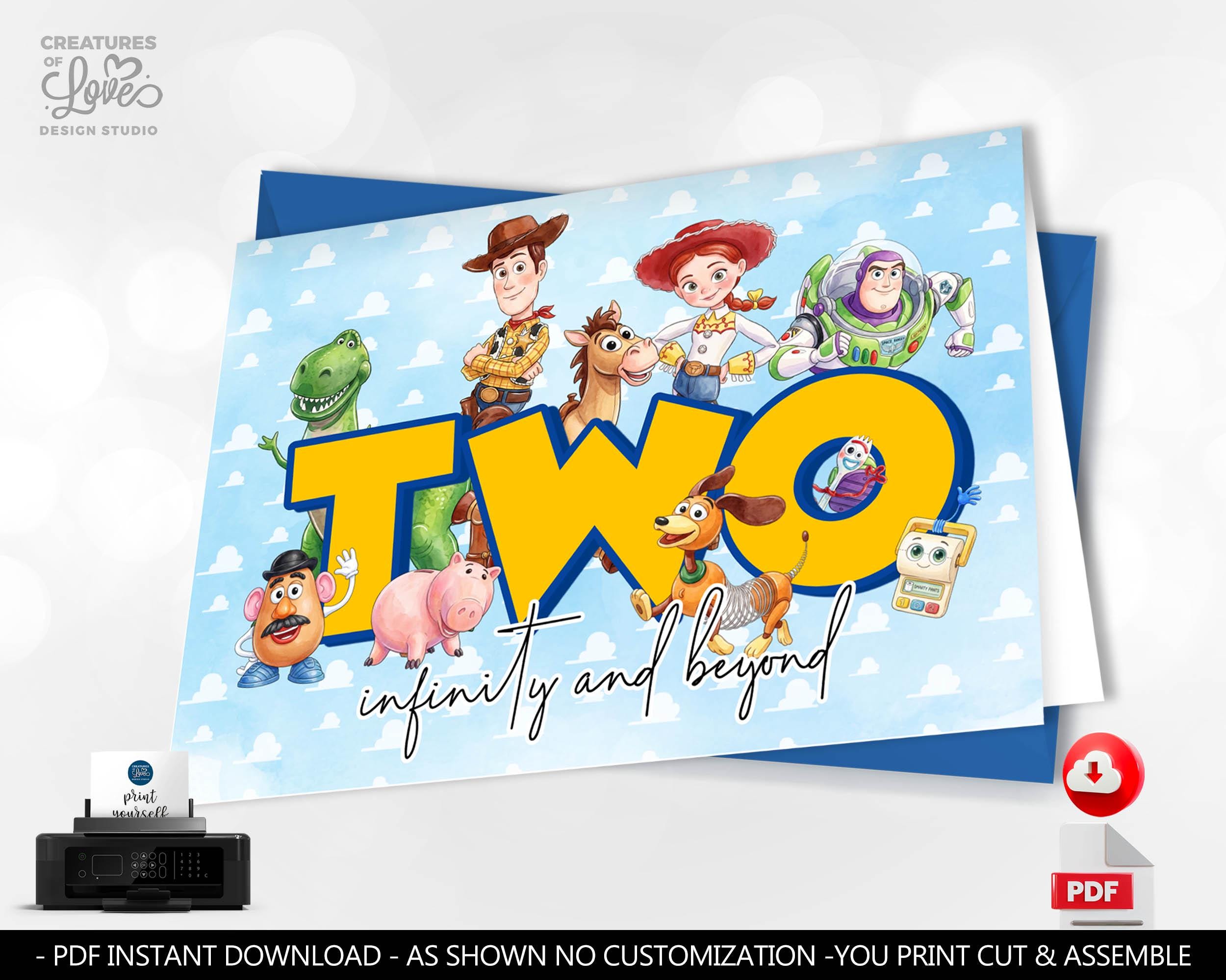 Toy Story TWO Infinity and Beyond Card Toy Story Birthday Card Buzz Lightyear Woody Jessie Printable Gift Card Digital Download Card TS