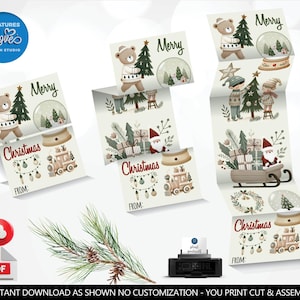 Christmas Gift Tags Christmas Kids Cards Holidays Favor Tags Christmas Fun Cards Instant Download Printable Merry Christmas Santa Tags CH