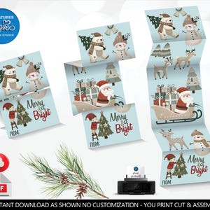 Christmas Gift Tags Christmas Kids Cards Holidays Favor Tags Christmas Fun Cards Instant Download Printable Merry Christmas Santa Tags CH