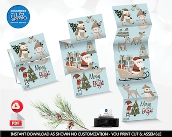 Christmas Gift Tags Christmas Kids Cards Holidays Favor Tags Christmas Fun Cards Instant Download Printable Merry Christmas Santa Tags CH