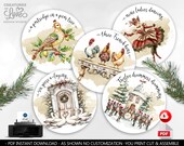 12 Days of Christmas Gift Tags Twelve Days of Christmas Favor Tags 12 Days of Christmas Holiday Cards Printable Digital Instant Download CH