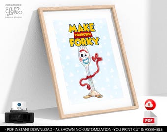 How To Make Your Own Forky Sign Toy Story Forky Party Activity Instructions Create Your Own Forky Materials Digital Download Printable TS
