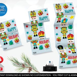 Christmas Gift Tags Christmas Kids Cards Happy Holidays Favor Tags Christmas Fun Cards Instant Download Printable Nutcracker Gift Tags CH