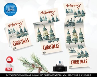 Christmas Gift Tags Christmas Kids Cards Holidays Favor Tags Christmas Fun Cards Instant Download Printable Merry Christmas Trees Tags CH