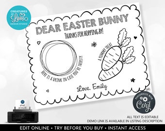 Easter Bunny Placemat Editable Easter Bunny Treat Placemat Easter Bunny Bait Dear Easter Bunny Template Printable Digital Download Corjl EST