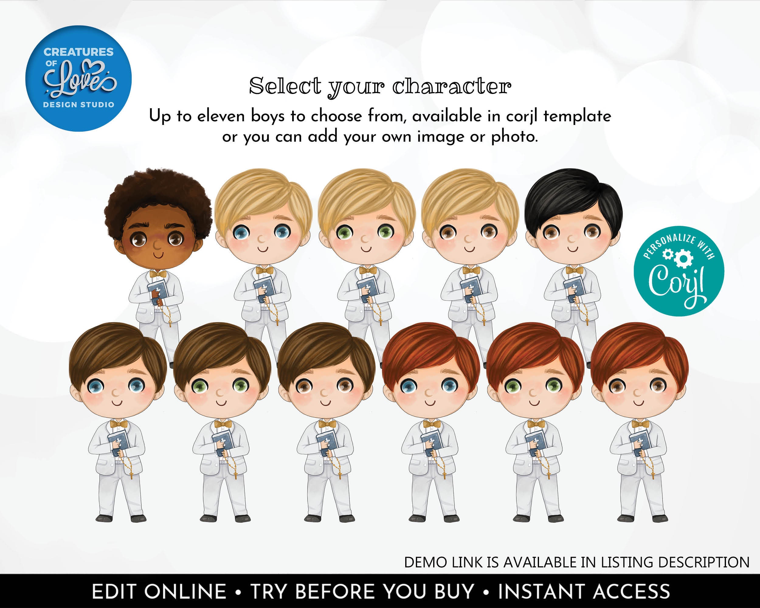 Editable First Holy Communion Bookmarks Template Boy First Communion ...