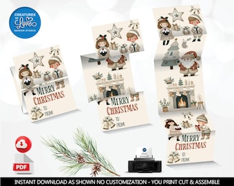 Christmas Gift Tags Christmas Kids Cards Holidays Favor Tags Christmas Fun Cards Instant Download Printable Merry Christmas Santa Tags CH