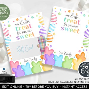 Editable Easter Gift Card Holder Easter Treat for Someone Sweet Coffee Gift Tag Easter Teacher Card Holder Staff Printable Download EST GCH