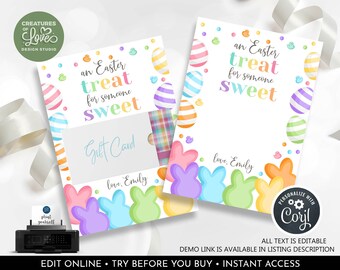 Editable Easter Gift Card Holder Easter Treat for Someone Sweet Coffee Gift Tag Easter Teacher Card Holder Staff Printable Download EST GCH