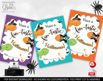 Halloween Tags Fintastic Halloween Tags Gold Fish Halloween Snack Crackers Tag Spooky Printable Tag Trick or Treat Goodie Bag Favor Tag HLW