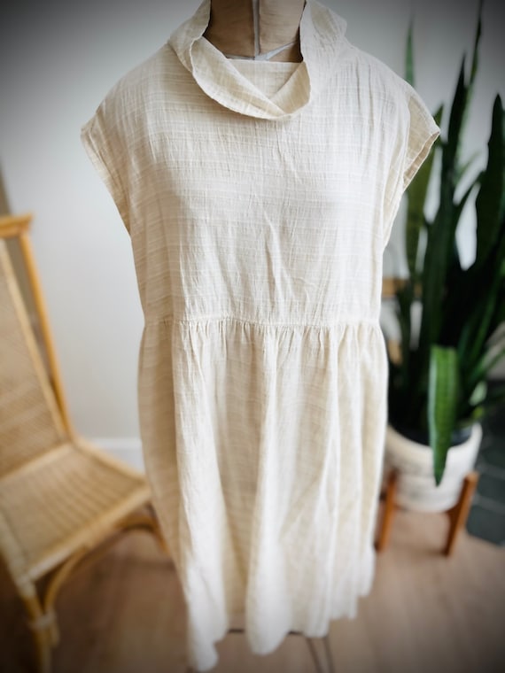 Linen Cowell Neck Prairie Dress