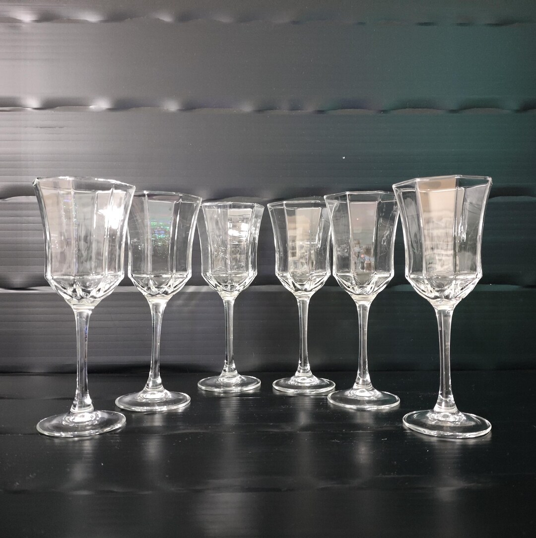 Lot de 6 verres à vin Luminarc Arcoroc Octime/ Octogoon/ France ...