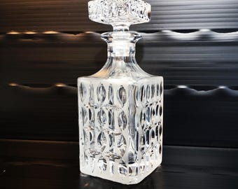 Decanter per whisky Nachtmann in cristallo al piombo/decanter in cristallo di forma quadrata con tappo abbinato