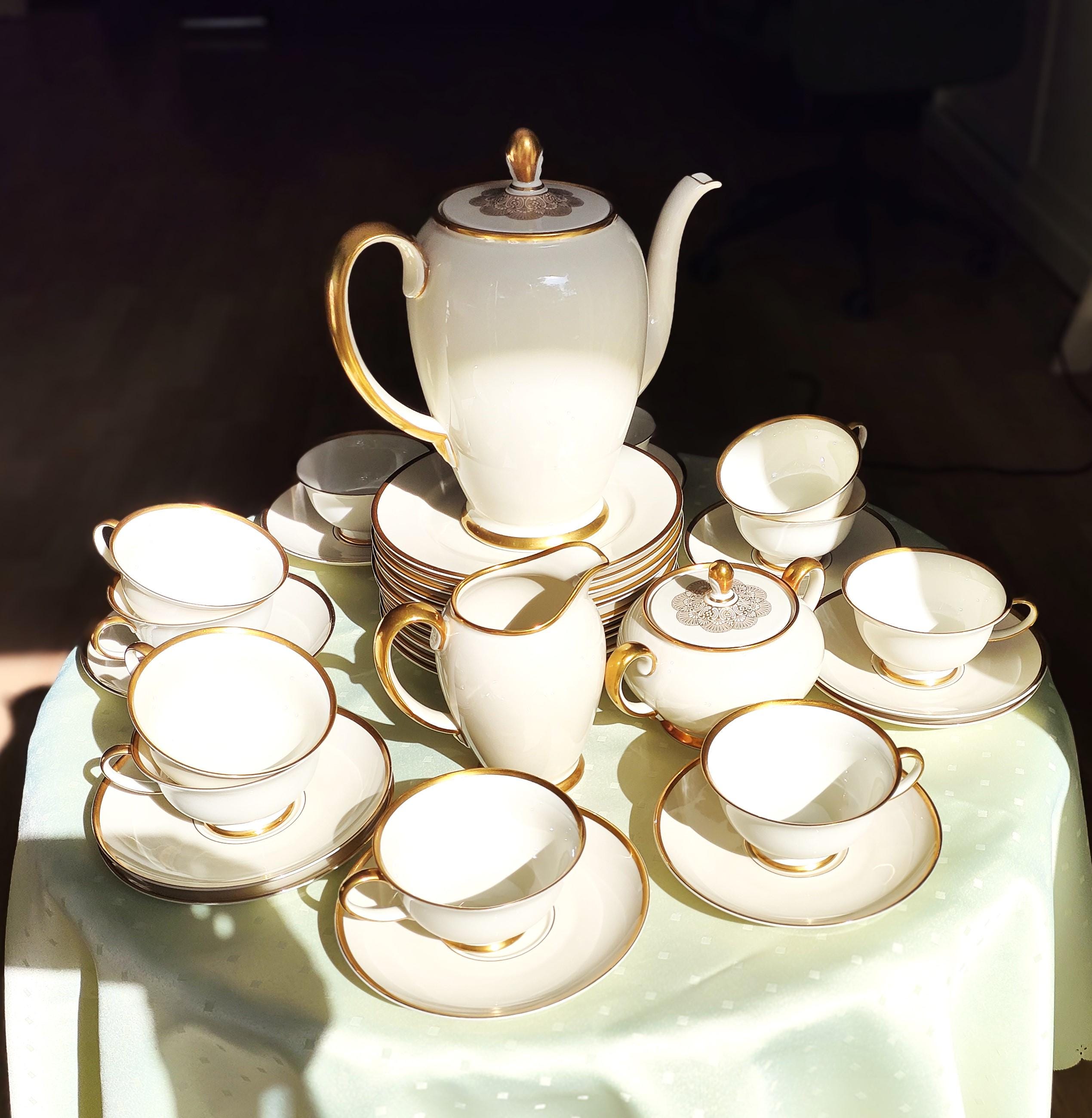 Rosenthal Kaffeeservice 1950er, 11 Personen, 36 Teilen Model Aida