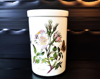 Portmeirion opbergblik/Botanische Tuin-serie/Roos, vlinders, katoenbloem/Gemaakt in Engeland/Vintage uit 1972