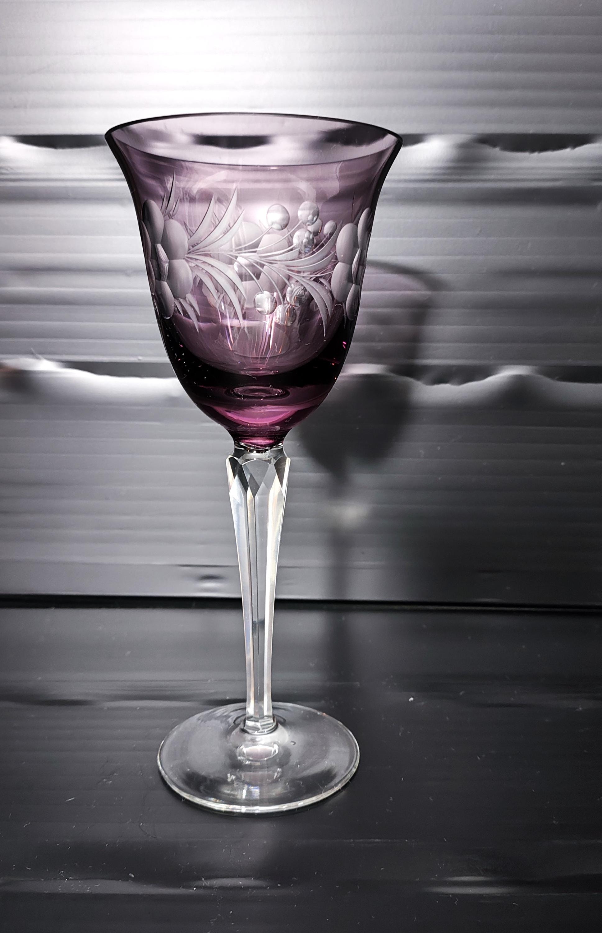 ヴィンテージワイングラス / オーバーレイ付きワインゴブレット / 吹き