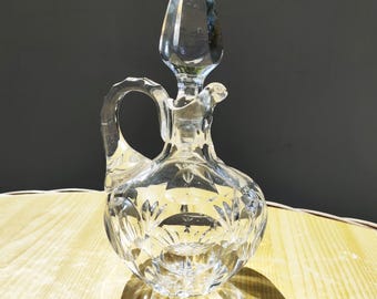 Nachtmann oil or vinegar carafe/lead crystal/lens decoration/vintage 1970s/Made in Western Germany