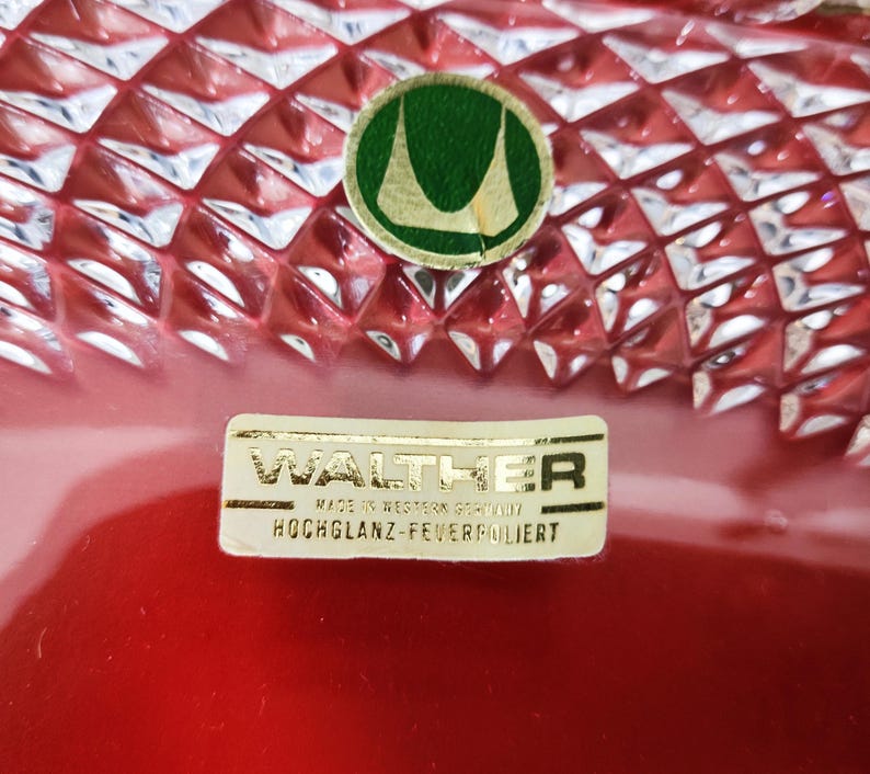 Original Walther Glas rectangular cake plate/stollen plate/serving plate made of high-quality lead crystal / Diadem series/1970s image 3