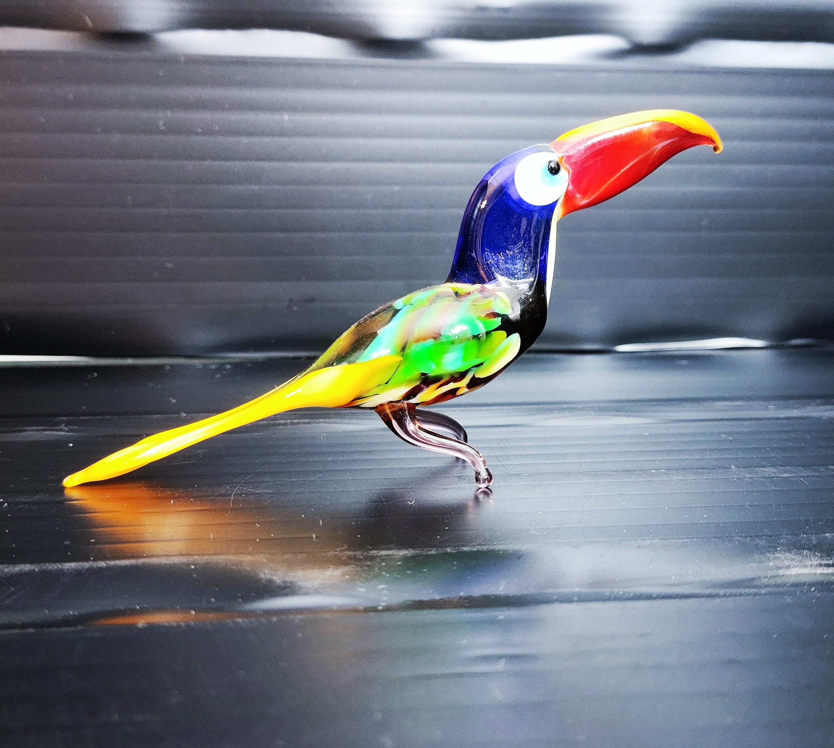 Venetian Glass Figurine Art Bird Toucan/ Handmade, Mouth-blown