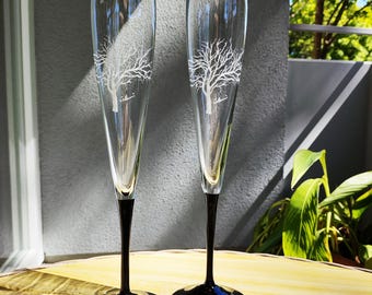 2 x Champagne or sparkling wine glasses by Luigi Colani for Ritzenhoff. Made in Germany