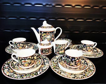 Villeroy & Boch Gallo Design Intarsia Coffee Service, West Germany, for 4 people, 20 pieces/Vintage 1990s