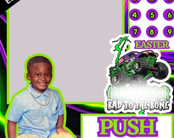 Custom Monster Truck Boy Vending Machine Template, Girl Birthday Gift, Girl Easter Basket, Canva Template