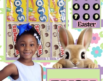 Plantilla de máquina expendedora de Pascua personalizada, regalo de cumpleaños para niña, canasta de Pascua para niña, plantilla de Canva, máquina expendedora de Pascua, canasta de Pascua para niñas