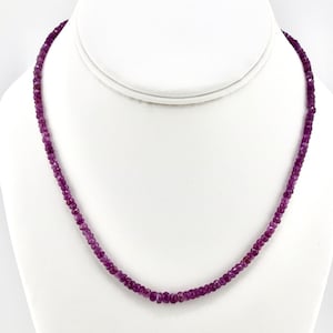 Unique Natural Star Ruby Faceted Gemstone Beaded Necklace