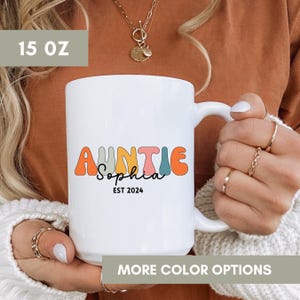 Promoted to Auntie Mug est. 2025- 2026, Pregnancy Announcement, Personalized Name Aunt mug, Custom Aunt Pregnancy Reveal Gift for Sister